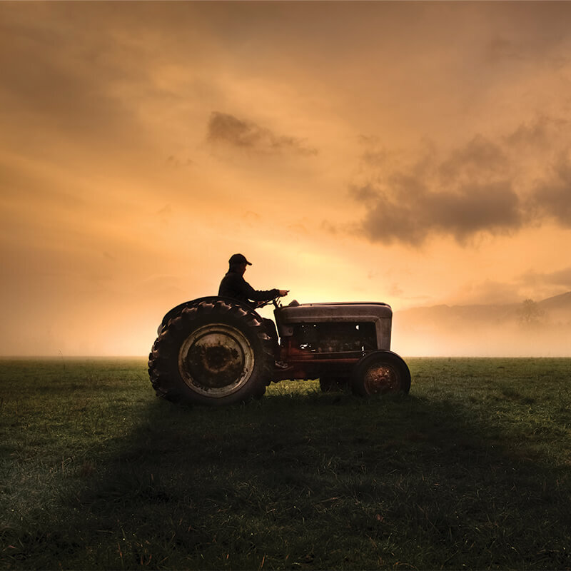 Tractor on a farm
