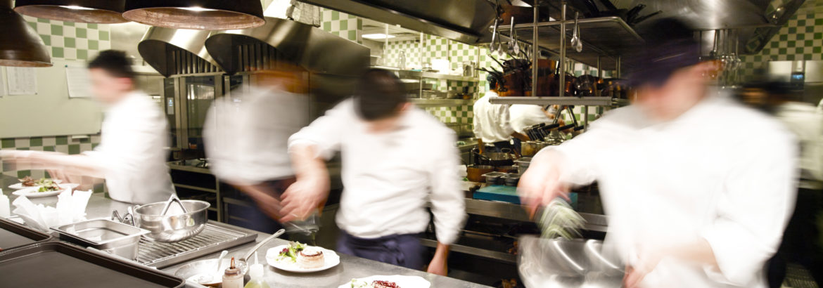 Overly busy restaurant kitchen