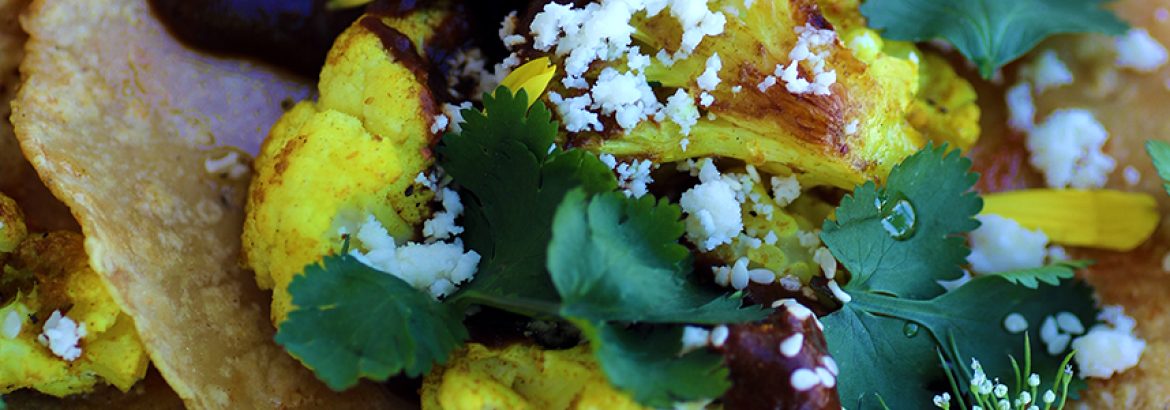 Cauliflower Tacos with Mole Sauce